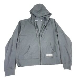 Peloton Hoodie Womens Medium Gray Full Zip Stronger Together Logo Fleece Graphic